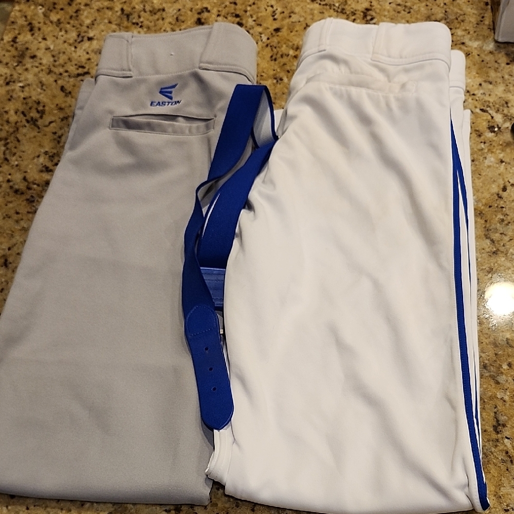 Easton Baseball Pants Gray And White Blue Pin Stripe